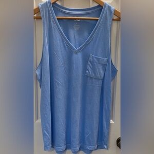 SO Light Blue V-Neck Tank Top